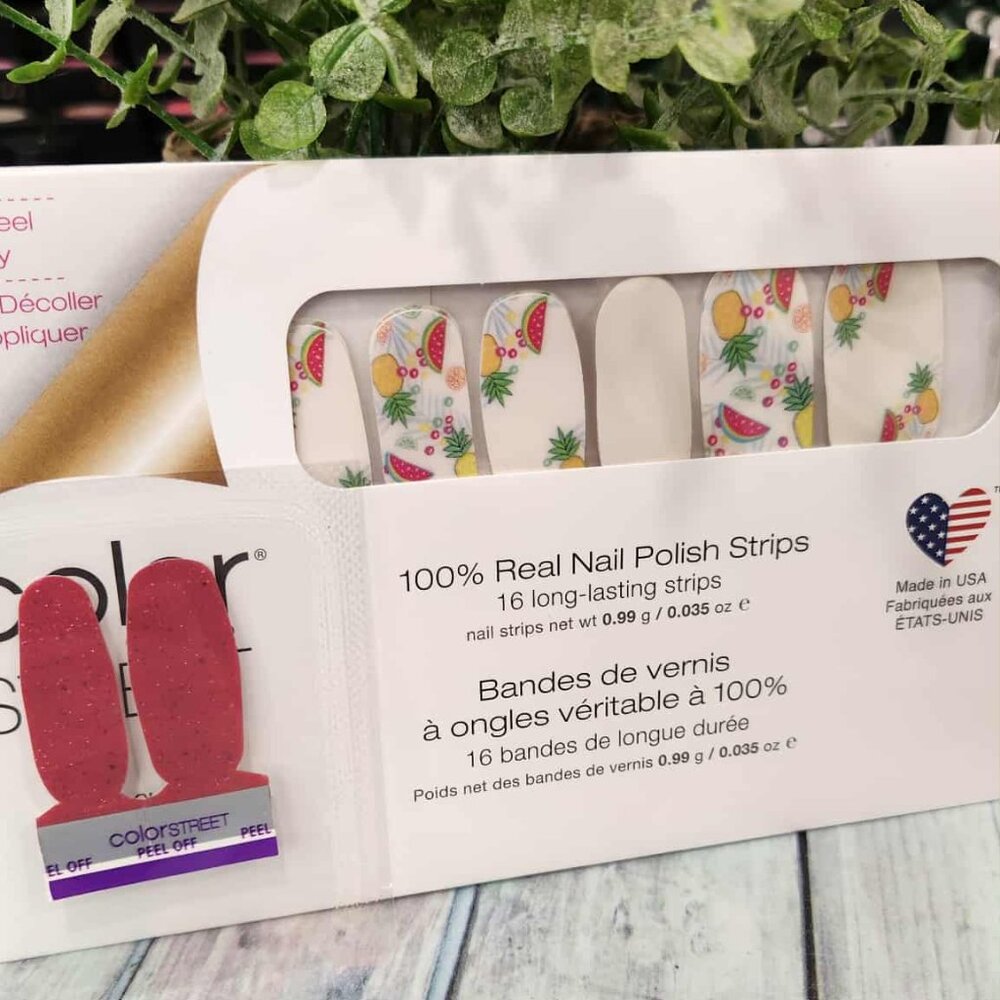 Color Street Fruit Themed Press On Nail Design